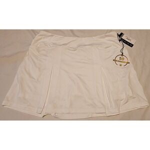 NWT Ola 15in Skort Chalk White Pleats Size Medium Golf Tennis Pickleball UVA/UVB